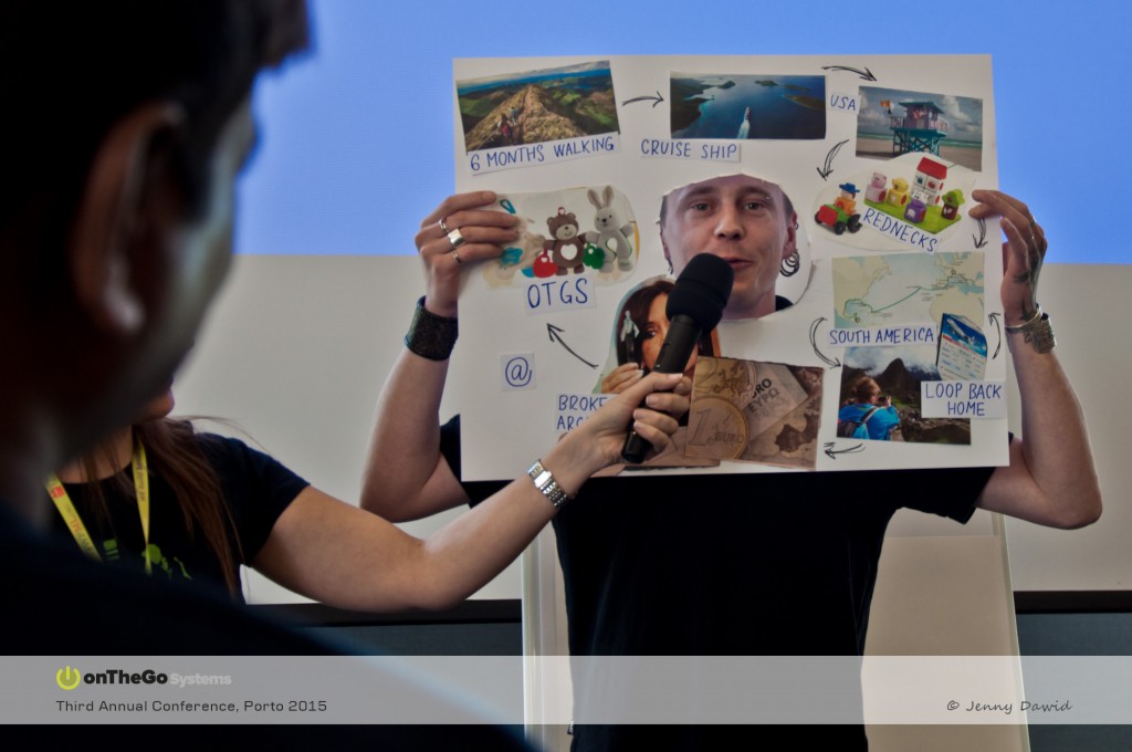 Beda presenting his group collage