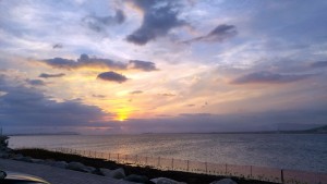 sunset on the Palisadoes Spit AKA Airport road