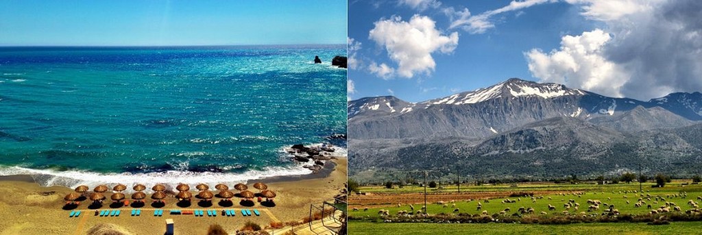 Crete combines mountainous and sea landscapes