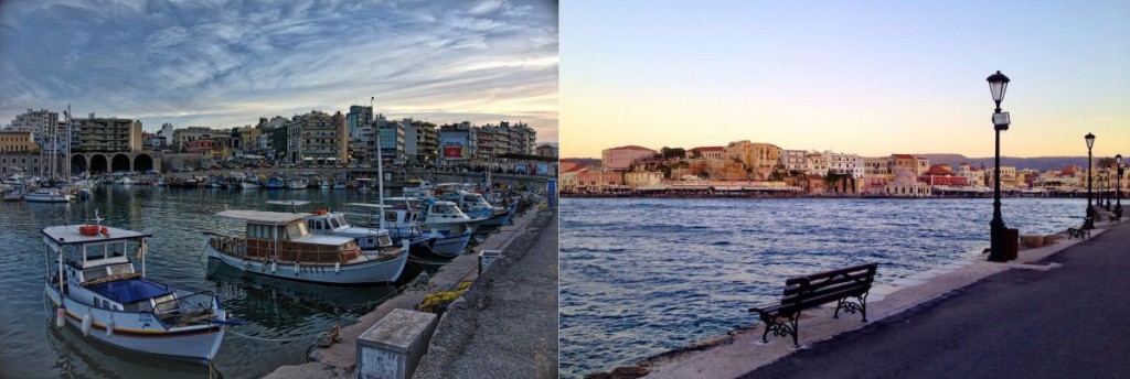 Heraklion and Chania, the two main cities of Crete