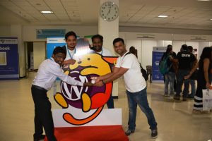 Vier OTGSianer beim WordCamp Nashik 2016 (von links nach rechts): Harshad, Sumit, Bigul und Ankit  