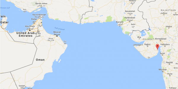 Bhavnagar in India - courtesy of Google Maps