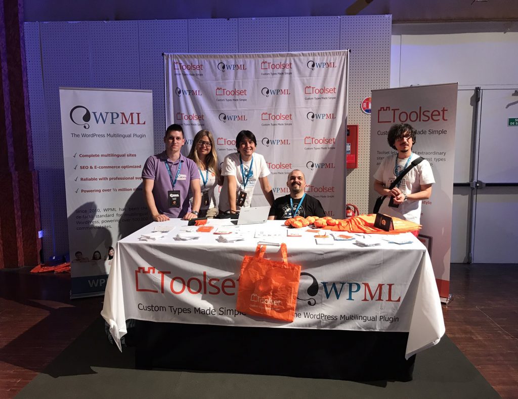 OTGS stand: Malden, Marine, Andrés, Andrea and Dario