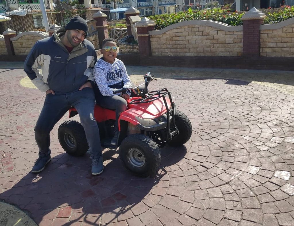 The first time for my son Adam to ride a quad bike!